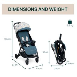 Chicco Joyful  Glee Stroller with Handle & Adjustable Backrest - Teal image 3