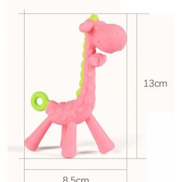 Numum Giraffe Teether and Fruit Teether Baby Teether Set of 2 Soft Silicone Teether (Giraffe Fruit) - Multicolor (Color and design may vary) image 3