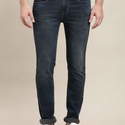 Turtle Men Narrow Tapered Fit Mid-Rise Light Fade Stretchable Jeans-image-60