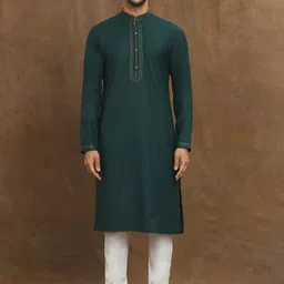 Arihant Rai Sinha Men Solid Silk Kurta with Churidar-image-22