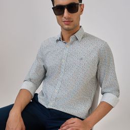 Raymond Abstract Printed Cutaway Collar Regular Fit Formal Shirt-image-116