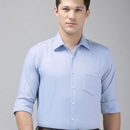 Van Heusen Pure Cotton Slim Fit Self-Design Textured Formal Shirt-image-33