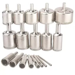 A&S TOOLSHOP Diamond Coated Drill Bit Set 4-50 mm Stainless Steel Sliver (Set of 18)-15