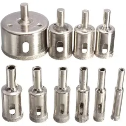 A&S TOOLSHOP Diamond Coated Drill Bit Set 8-50 mm Sliver (Set of 10)-12