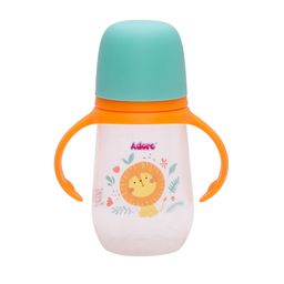 Adore White & Orange-Color Printed 4 Stage Wide Neck Feeding Bottle With Twin Handle-7