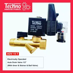 Techno ADV 15T 12.7 mm (1/2 Inch) Brass Auto Drain Valve with Timer-I and strainer image 4