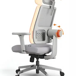DROGO Grey Study Arm Chair With 4D Armrest-image-5
