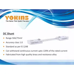 Yokins DC Current Shunt 50 A/75 mV As per IS 1248 for Current Measurement image 2