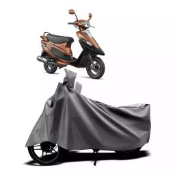 Auto Pearl Two Wheeler Cover with Bag for TVS Scooty Pep Plus, Silver-image-22