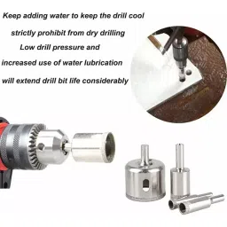 A&S TOOLSHOP Diamond Coated Drill Bit Set 6-50 mm Sliver (Set of 15) image 3