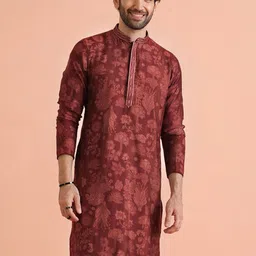 KISAH Men Printed Regular Fit Kantha Print Kurta image 1