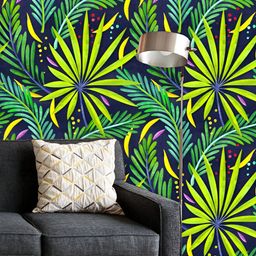 ArtzFolio Printed UV-Resistant Anti-Bacterial Green Tropical Leaves Peel & Stick Wallpaper-image-56