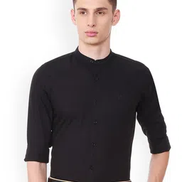 Allen Solly Men Black Slim Fit Solid Casual Shirt-picture-8