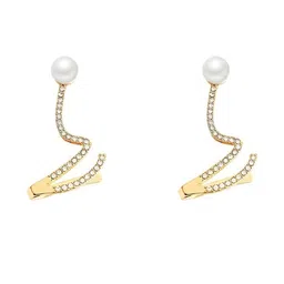 Celestique Cubic Zirconia Studded Korean Spherical Shaped Studs-picture-18
