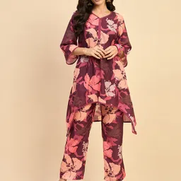 Azira Floral Printed Tunic With Trouser Co-Ords-picture-10