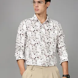 British Club Smart Slim Fit Floral Printed Cotton Casual Shirt-picture-39