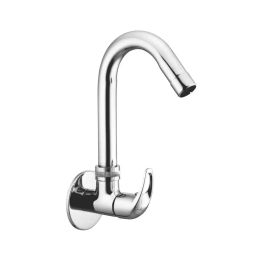 Jabra Sink Cock (M) Cosmo Series Brass Chrome Finish Wall Mount Silver-image-98