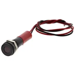 RS PRO Red Panel Mount Indicator 24V DC, Mounting Hole Size 8 mm, Termination Type Lead Wires, IP Rating IP67, Model No 7001990-46