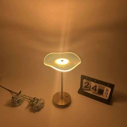 Seadra Cordless Table Lamp Rechargeable, 3-Levels Brightness Portable Led Table Lamp with Touch Sensor, Acrylic Crystal Mushroom Lamp Modern Bedside Lamp for Home Bedroom image 2