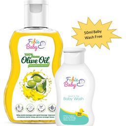 Fabie Baby 100% Virgin Olive Oil(200 ml) And Baby Wash - 50 ml-image-90