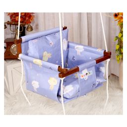 New Comers Garden Swing for Kids with 2 Pillows Bunny Print - Purple Yellow-42