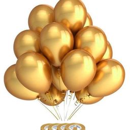 AMFIN Golden Metallic Balloons - Pack Of 100-22