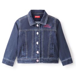 Babyhug Full Sleeves Denim Jacket With Pockets Unicorn Sequins - Blue-image-30