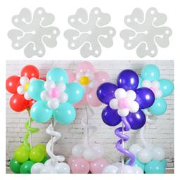 Bubble Trouble Reusable Flower Shape Balloon Clips Holders Sticker - White-12