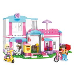 SVE Girls Friends House Building Blocks Toys Pink Beach Villa Swing Sun Lounger Building Kit Bricks Toys for Girls Dolls House Construction Play Set Educational Toys for Kids - 319 Pcs-16