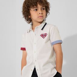The Souled Store DC Comics Featuring Half Sleeves Superman Back Printed Shirt - White-image-17