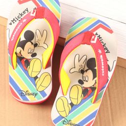 Cute Walk by Babyhug Disney Slip On Flip Flops with Mickey Mouse Print - Red-image-46