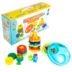 Ratnas Little Explorer's Activity Set 3 in 1 Stacker Spinner & Shape Sorter - Multicolor-16