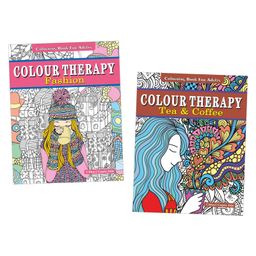 Colour Therapy Colouring Book For Adults, Fashion, Tea & Coffee, Set of 2 Books - English-10