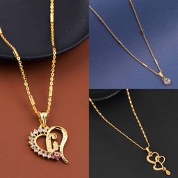 Boghra Sales Women Set Of 3 Gold-Plated Alloy American Diamond Necklace-0