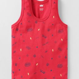 Simply Sinker Knit Sleeveless Vests with Vehicle & Space Print Pack of 3 - Red Yellow & Light Blue image 2
