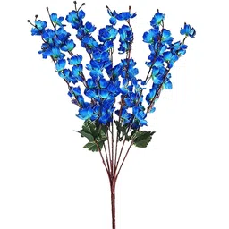 real pbr Blue & Green Cherry Blossom Bunch Artificial Flower-image-11