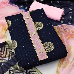 RUDRAA FAB Ethnic Motifs Woven Design Sequinned Jaquard Unstitched Dress Material-picture-15