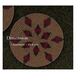 sunira home & living Set of 2  Moonj Grass Round Placemats -Pink & Green image 3