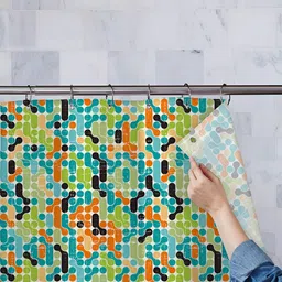 ArtzFolio Yellow & Green Printed Waterproof Shower Curtains-image-69