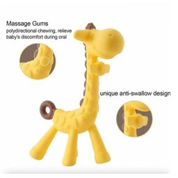 Numum Giraffe Teether and Ring Teether Baby Teether Set of 2 Soft Silicone Teether (Green Giraffe Ring) - Multicolor (Color and design may vary) image 4