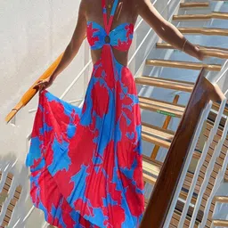 bebe Print Halter Neck Maxi Dress-picture-27