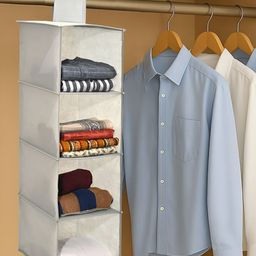 Myntra Elegant Homes Grey Foldable 4 Shelf Hanging Multi-Utility Organiser-13
