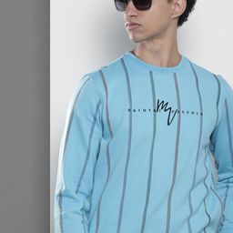 The Indian Garage Co Men Blue Striped Sweatshirt-picture-18