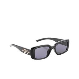 Hashtag Unisex Square Sunglasses With UV Protected Lens 58045-C1-Black_39-8