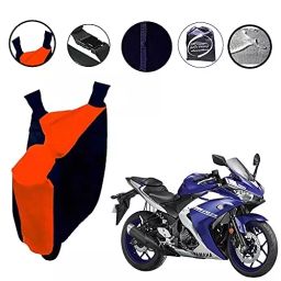 Auto Pearl Bike Body Cover with Mirror Pockets, Buckle Belt, Carry Bag Compatible with Yamaha YZF R3-image-42