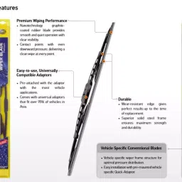 Hella Premium Black Wiper Blades For Mahindra Thar WB-BK-081 image 3