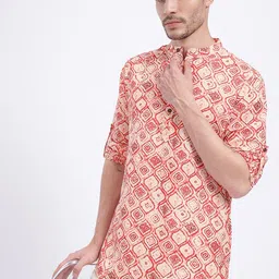 Anouk Rustic Ethnic Motifs Print Band Collar Roll-Up Sleeves Straight Kurta-picture-18