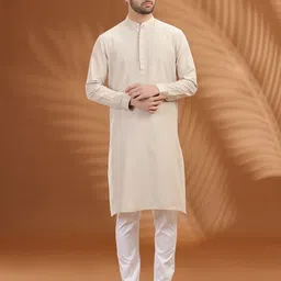 Modi Kurta Men Solid Daily Cotton Straight Kurta-picture-32
