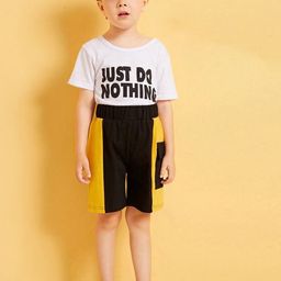 Lofn Unisex Kids Colourblocked T-shirt with Shorts-image-47