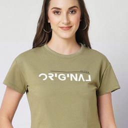 Kraus Jeans Women Typography Print Round Neck Crop Top-image-36